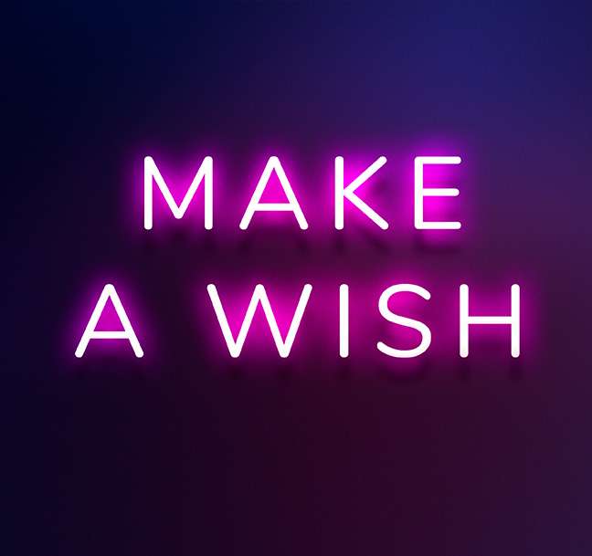 Neonskilter - Make a wish -Tidløs Design